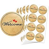 Kraft Welcome Stickers,Wedding Party Favor Bag Labels Invitation Card Envelope Seals for Bridal Shower Birthday Party,2 Inch 160 Pcs Per Pack