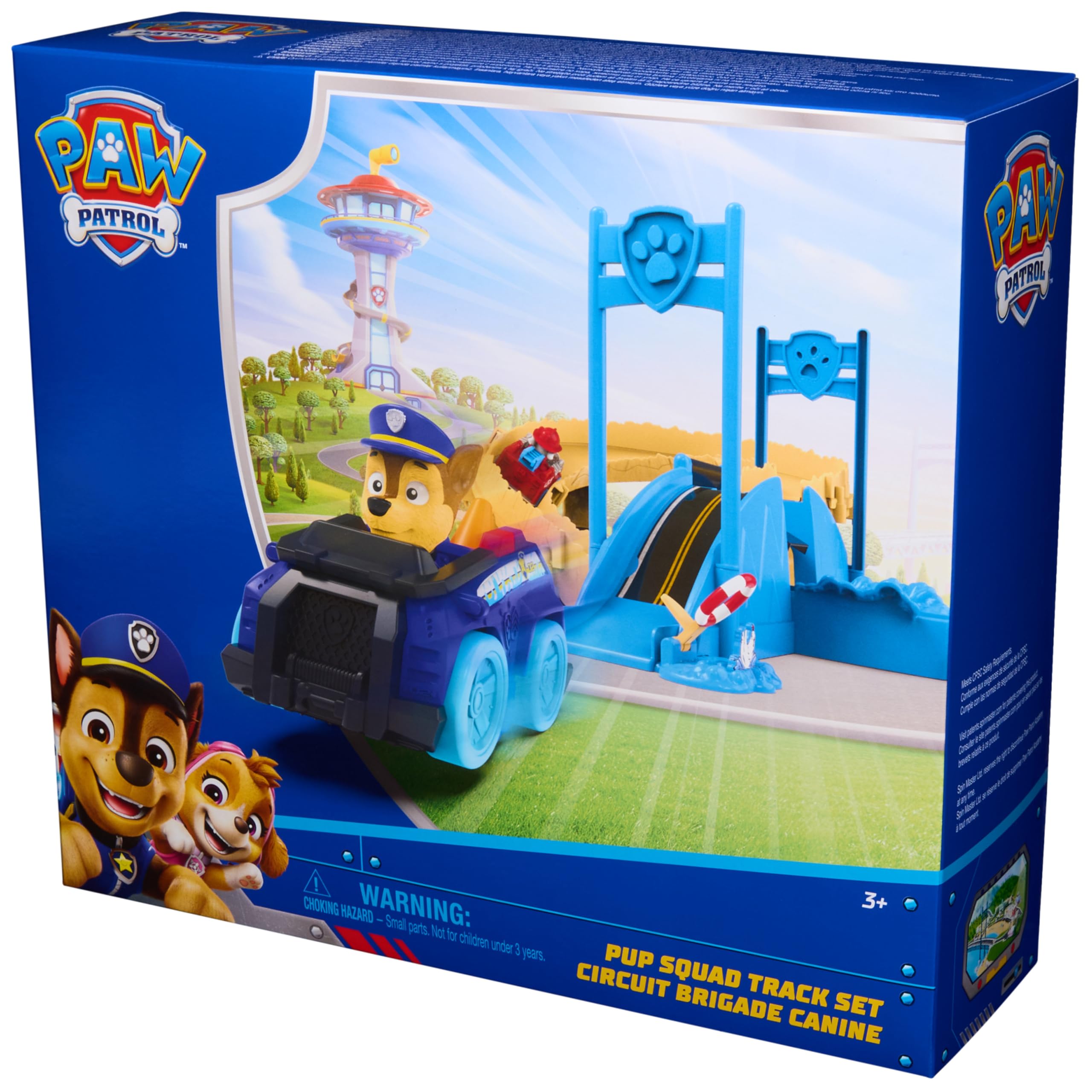 PAW Patrol Pup Squad Track Set, Looping Track Playset & Vehicle Launcher with Chase & Marshall Toy Cars, Kids Toys for Boys & Girls Ages 3 and Up