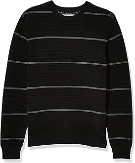 Men's Soft Cotton Ottoman Stitch Crewneck Sweater