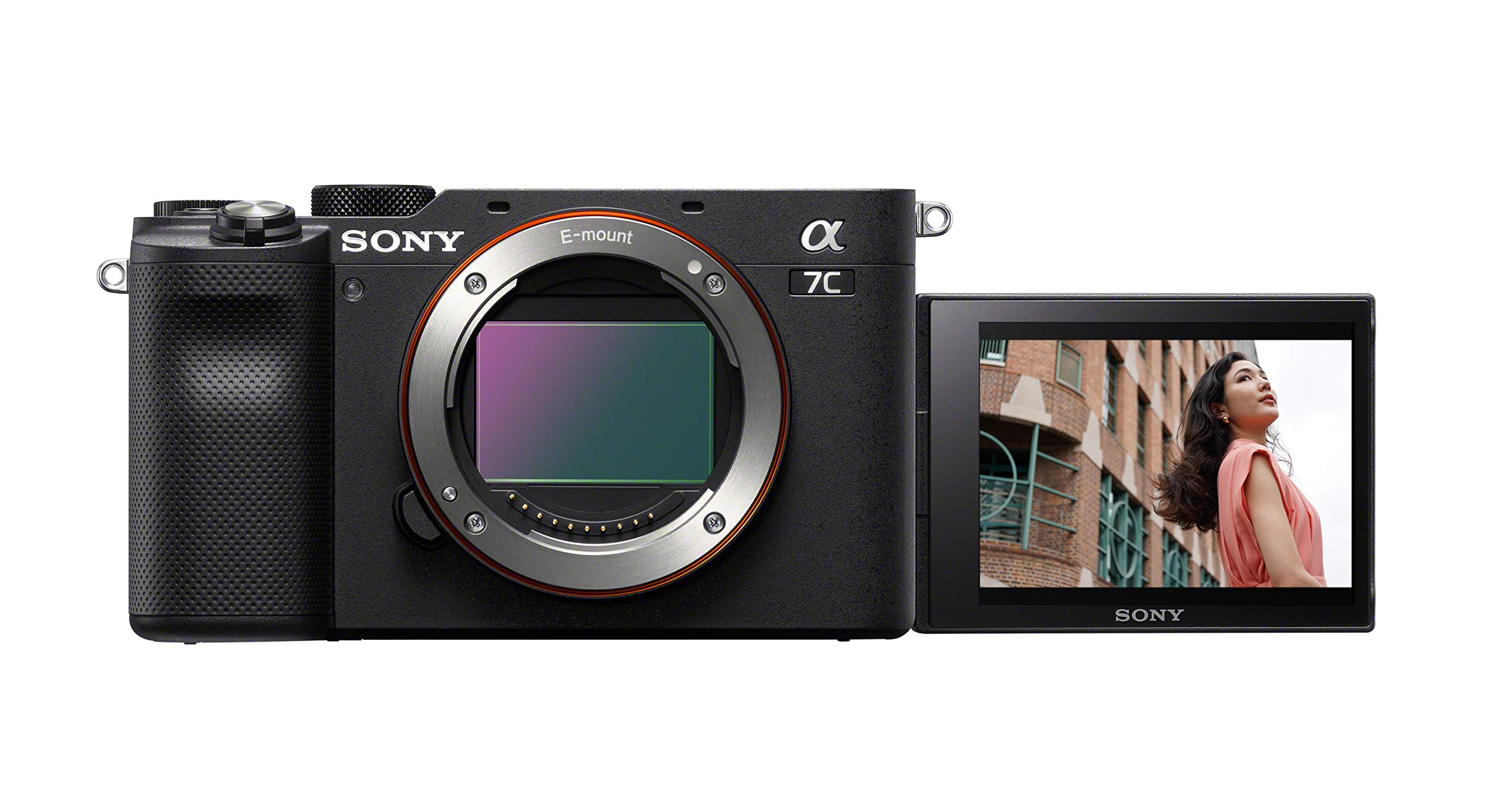 Sony Alpha 7C Spiegellose E-Mount Vollformat-Digitalkamera ILCE-7C (24,2 MP, 7,5cm (3 Zoll) Touch-Display, Echtzeit-AF) Body - schwarz