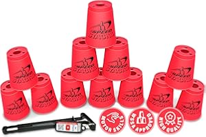 Speed Stacks | Official Sport Stacking Set, Pink - 12 Cups and Holding stem | Top Grade Materials, Low Friction | WSSA Approved