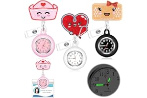 DANSYDAISY 3 Set Nurse Watch Glow in The Dark Nursing Watch Clip on Pocket Badge Fob Pocket Lapel Brooch Decoration Badge Reel for Nursing Students Doctor Clinic Staff Thankgiving Christmas Appreciation Gift