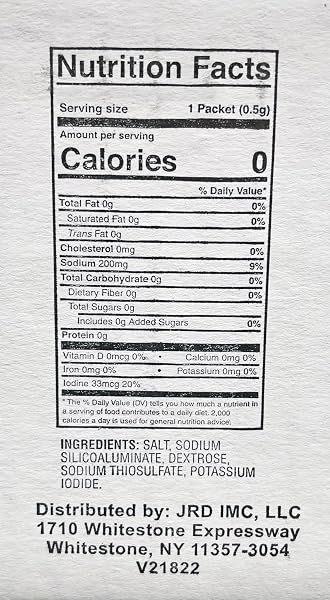 CHEF’S QUALITY INDIVIDUAL SALT PACKETS – PORTABLE SALT PACKETS – OU-KOSHER (3000 SALT PACKETS)