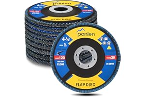 panlen Zirconia Flap Discs 4-1/2 for Angle Grinder, Bevel Type 29 Fine 120 Grit Abrasive Grinding Wheels for Surface Finishing and Cleaning (10 Pack)