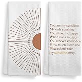 You are My Sunshine Boho Sun Sunray Sunshine Kitchen Towels and Dishcloths Sets of 2,Boho Absorbent Drying Cloth Hand Towels Tea Towels for Bathroom Kitchen,Boho Gifts for Women Girls,16×24 inches