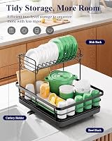 Kitsure Dish Drainer Rack Stainless Steel 2-Tier Counter Organizer 39.3x30.4 cm view 2