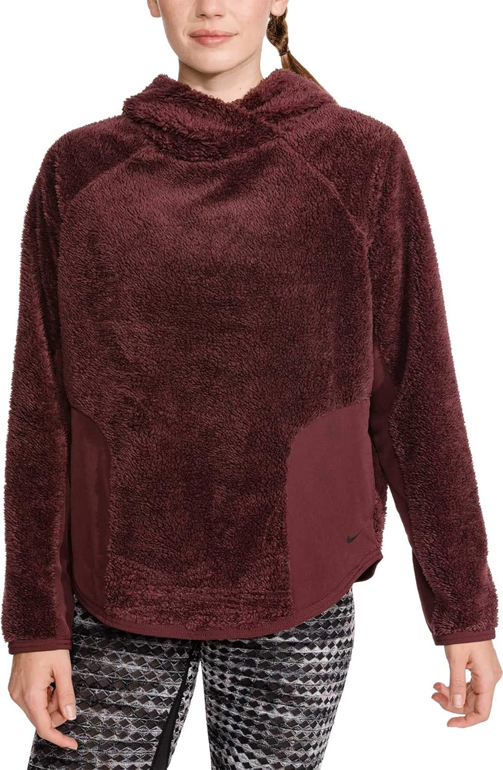 burgundy sherpa hoodie