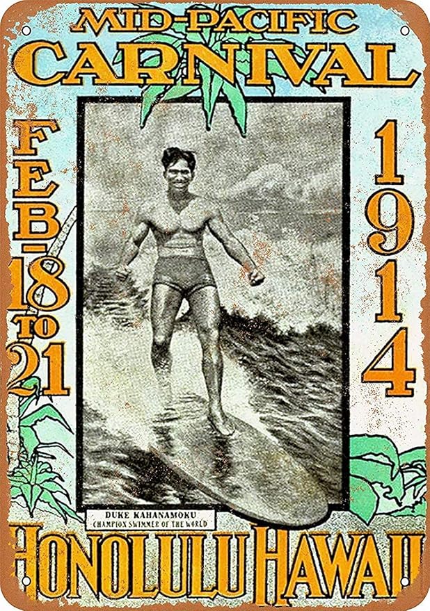 Shunry Mid-Pacific Carnival Honolulu Duke Kahanamoku Placa Cartel