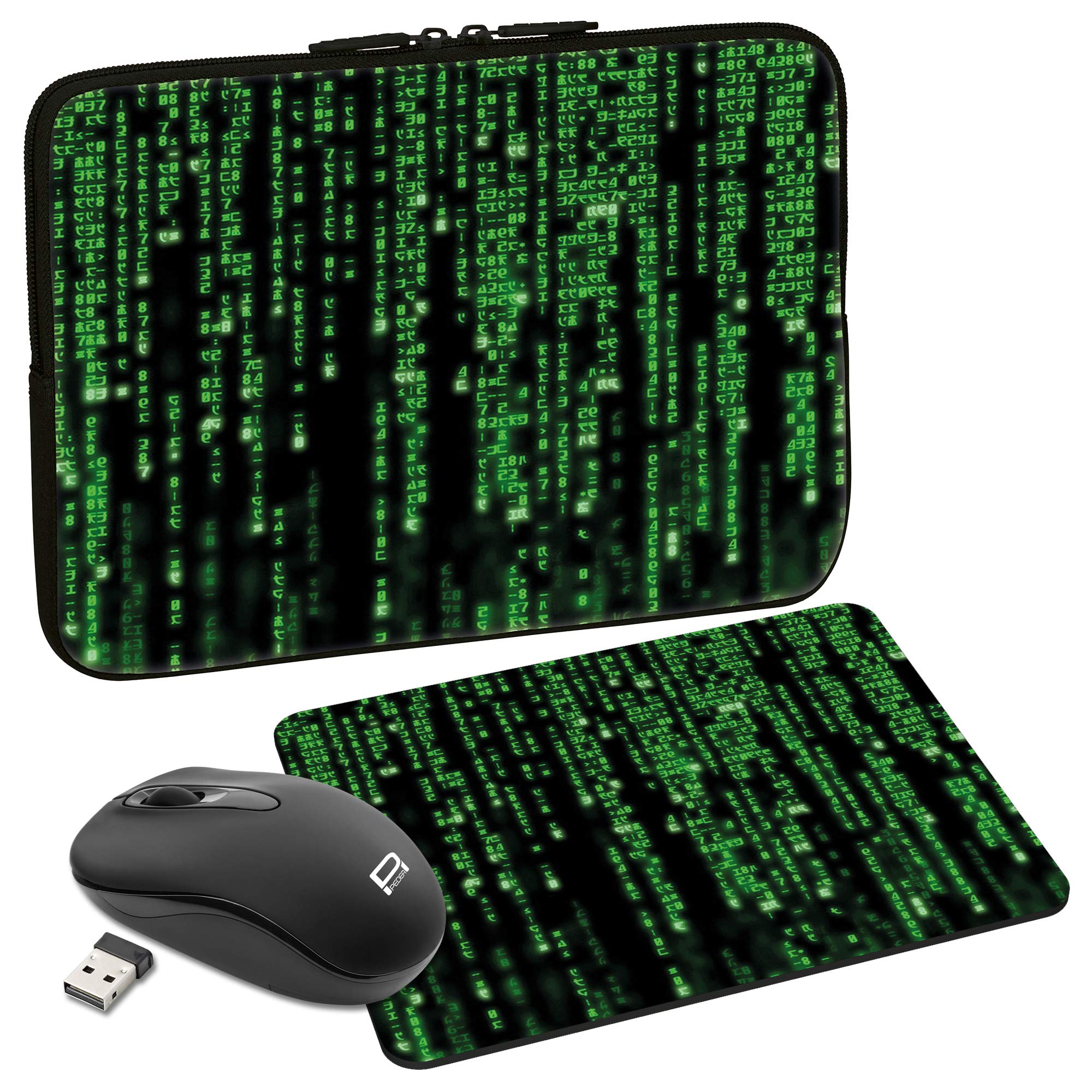 PEDEA Design Protective Notebook Bag up to 17.3 Inches (43.9 cm) with Mouse Mat and Wireless Mouse Matrix