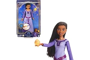 POLLY POCKET Mattel Disney Wish Toys, Singing Asha of Rosas Fashion Doll & Star Figure, Posable with Removable Outfit, Sings “This Wish” in English