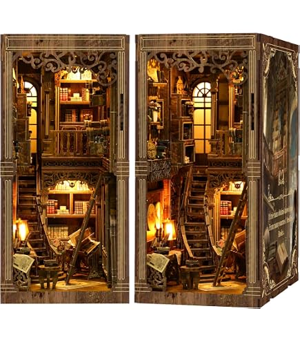 Kit De Coin Livre 3D En Bois Avec LED – Puzzle Miniature Pour Bibliothèque – Serre-livres Et Décoration – Cadeau Adulte/ado