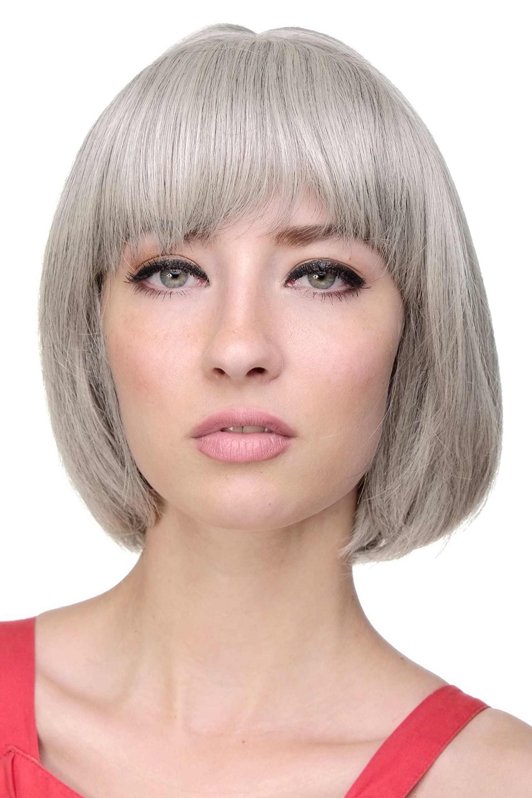 WIG ME UP - Lady Quality Wig short Page Bob fringe bangs silvery grey 703-51 โ image 1