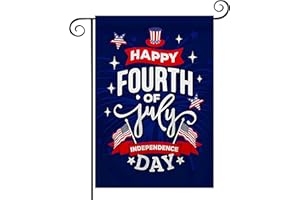 MENETOP 4th of July Garden Flag, Stars and Stripes Patriotic Memorial Day Welcome Decorations Double Sided Yard Flag 12x18 Inch for Fourth of July Outdoor Yard Decor