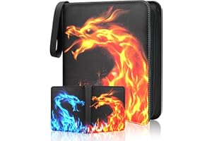 Winsing Card Binder 4 Pocket, 440 Cards Pockets Card Holder with 50 Removable Sleeves, 3 Ring Trading Card Binder Album Case Book StorageForTCG, CCG, MTG