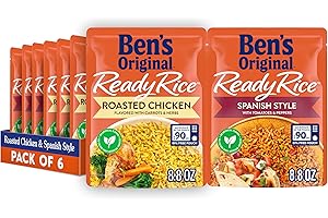 BEN'S ORIGINAL Ready Rice Roasted Chicken and Spanish Style Flavored Rice Variety Pack, Easy Dinner Sides, 8.8 OZ Pouch (Pack of 6)