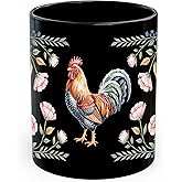Rooster Ceramic Coffee Mug 11oz Morning Farm Bird - Tea Coffee Mug with Comfortable Grip - Unique Fun Gift Cup for Office or Home - Vibrant Long-Lasting Print ID45211