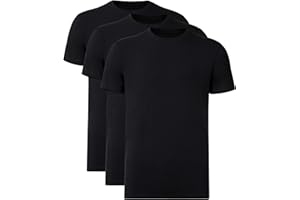COLORFULLEAF Men's Crew Neck Undershirts Bamboo Rayon Short Sleeve Tees Slim-fit T-Shirts 3 or 5 Pack