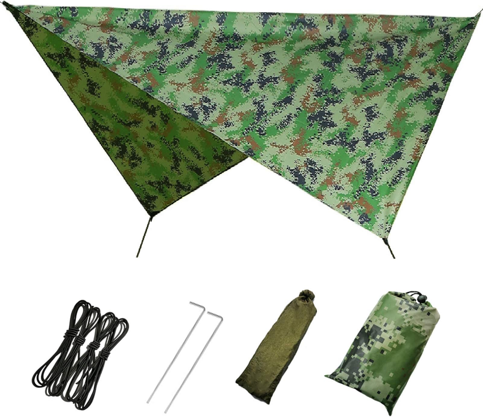 Hammock Rain Fly,Camping Tarp Waterproof,Camping Essentials,Moistureproof Picnic Mat,Camping Tent Footprints with Drawstring Carrying Bag-Light Weight-Essential Survival Gear,Shading,Beach,91" x 83"