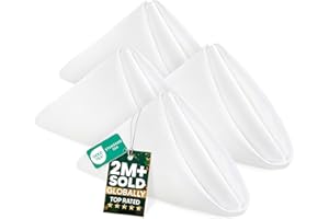 Utopia Home [24 Pack, White] Cloth Napkins 17x17 Inches, 100% Polyester Hemmed Edges, Washable and Reusable Ideal for Parties