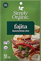 Simply Organic Fajita Seasoning Mix, Gluten Free, Certified Organic, Kosher - Chicken Fajita Seasoning - Pure Flavor for Taco