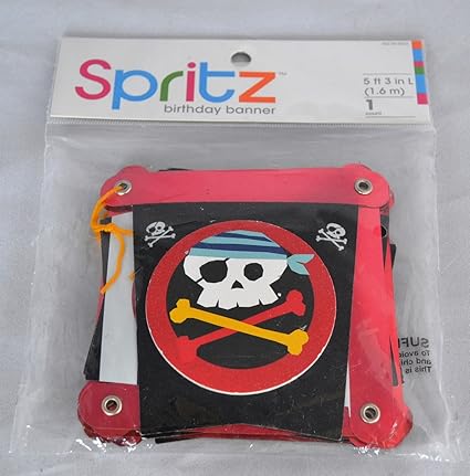 Amazon Com Spritz Birthday Banner Pirate Theme 5 Ft 3 In Length