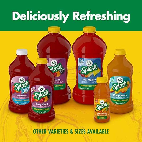 V8 SPLASH DIET TROPICAL BLEND FLAVORED JUICE BEVERAGE, 64 FL OZ BOTTLE