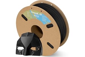 DURAMIC 3D Matte PLA Filament 1.75mm Black, 1kg Cardboard Spool Matte Finish 3D Printer Filament PLA 1.75mm Dimensional Accuracy 99% +/- 0.03 mm, Printing with FDM 3D Printer, Easy to Remove Support