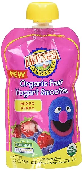 EARTH’S BEST, ORGANIC FRUIT YOGURT SMOOTHIE, MIXED BERRY (PACK OF 6)