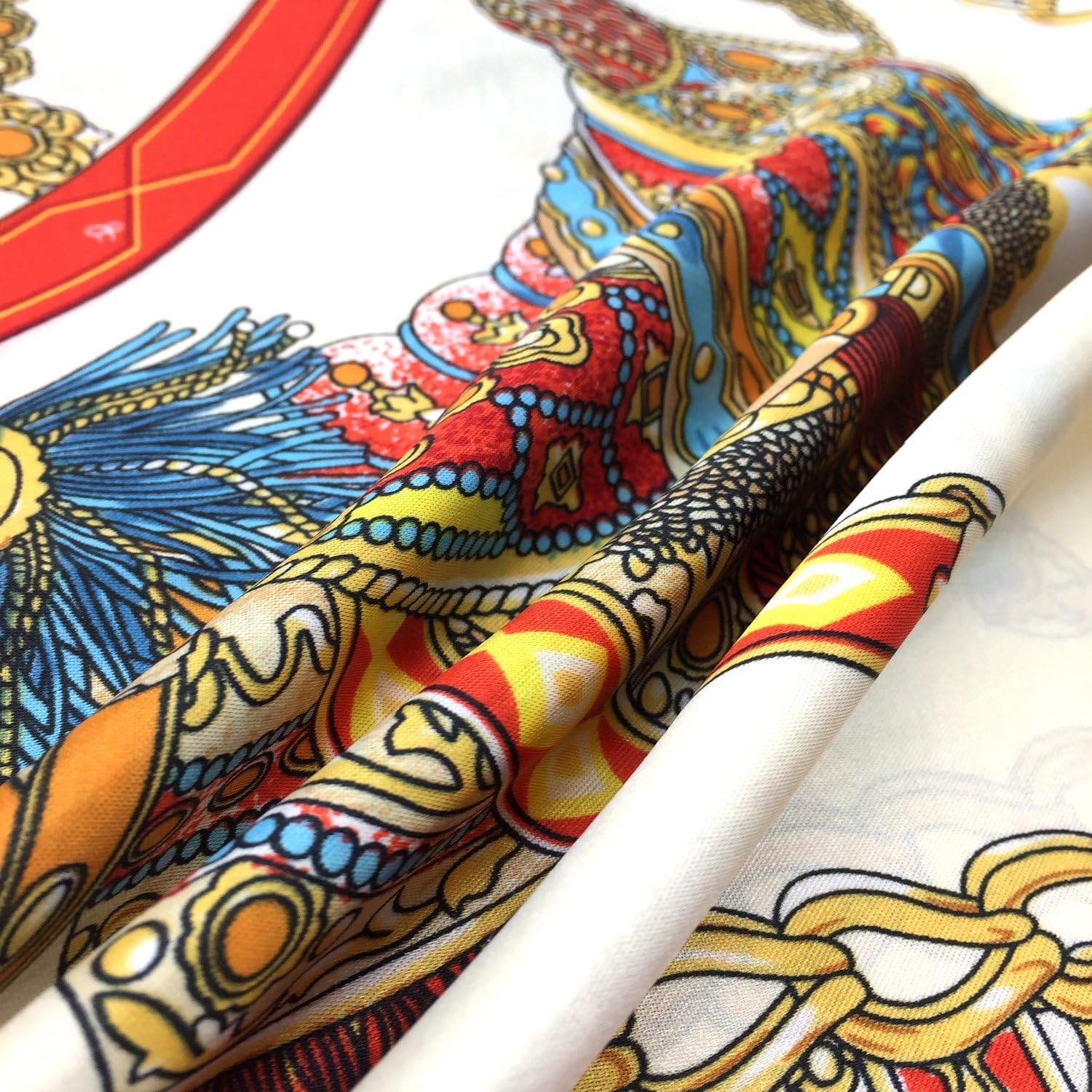YOUR SMILE Silk Like Scarf Women's Fashion Pattern Large Square Satin Headscarf Red Carriage at  Women’s Clothing store