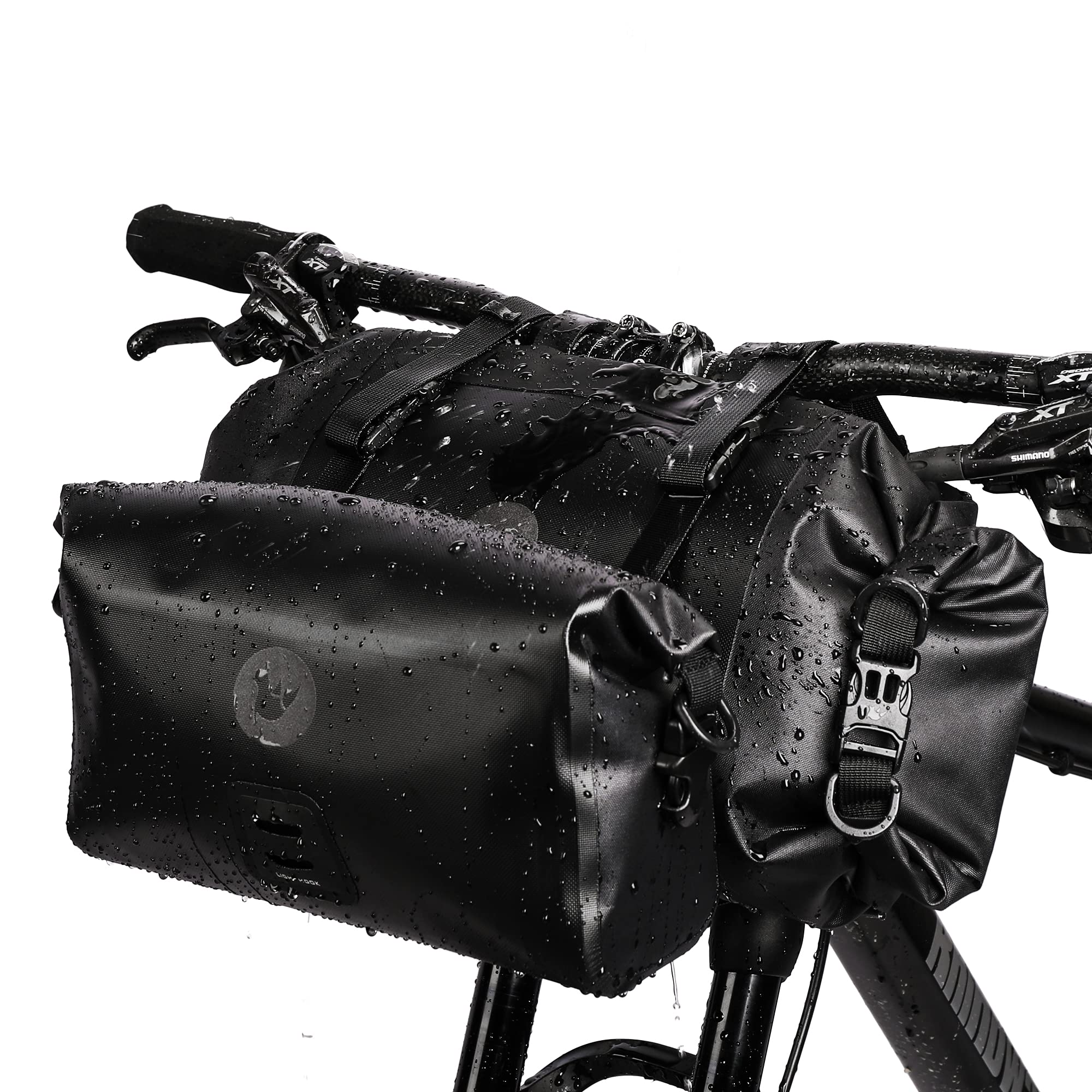 Rhinowalk 2PC Bike Handlebar Set - Waterproof Bicycle Front Tube Bag, Large Capacity Storage, Shoulder Bag