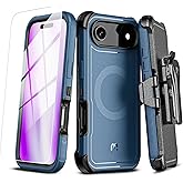 M MYBAT PRO for iPhone Air Case with Belt Clip Holster,[Compatible with Magsafe] w/Screen Protector,Anti-Drop,Shockproof,w 360°Rotating Kickstand,Heavy Duty Protection (Blue) (Blue)