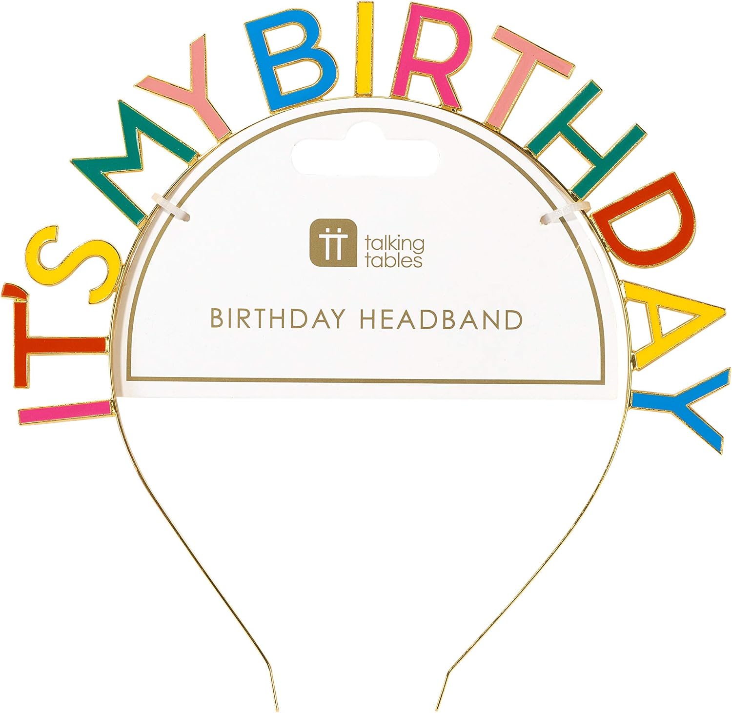 Talking Tables RAIN Rainbow 'It's My Birthday' Alloy Headband, One, Multicolor: Kitchen & Dining