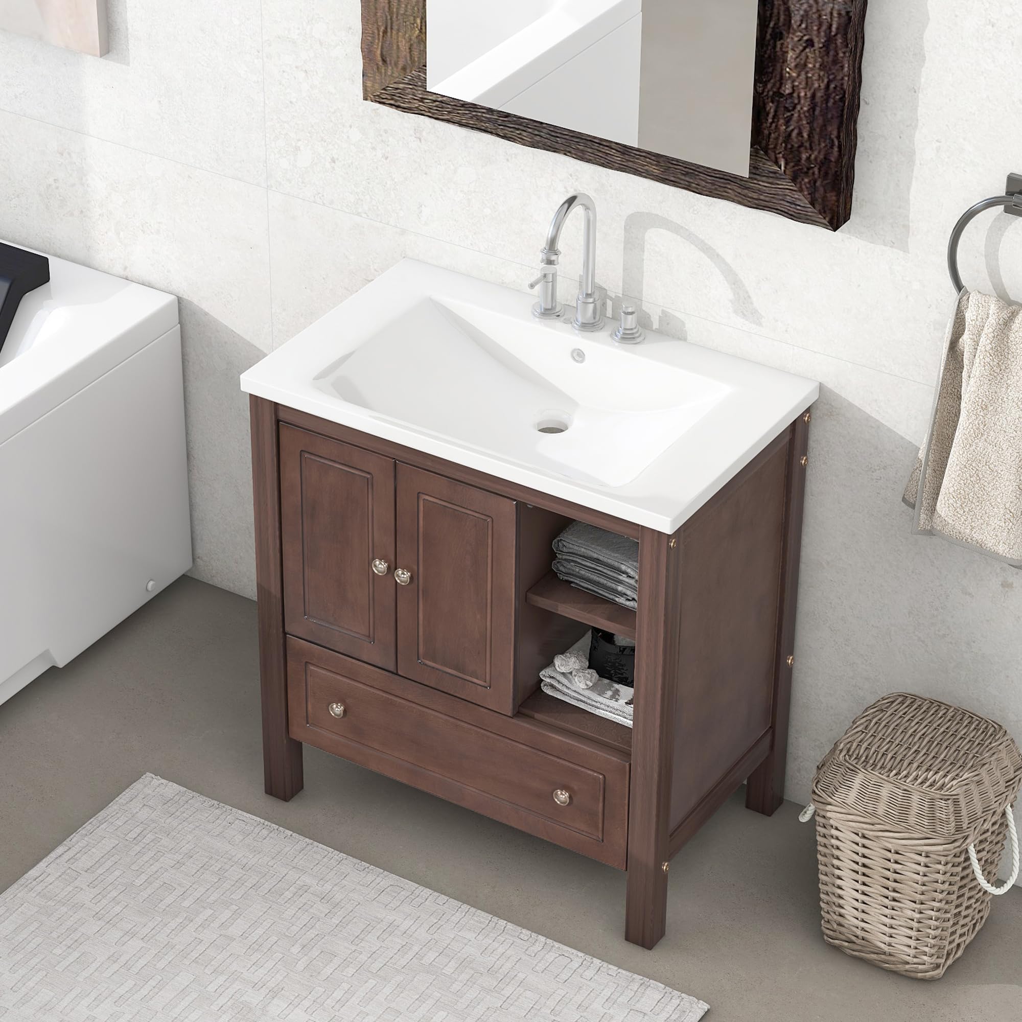 Rustic 30 Inch Bathroom Vanity With Sink