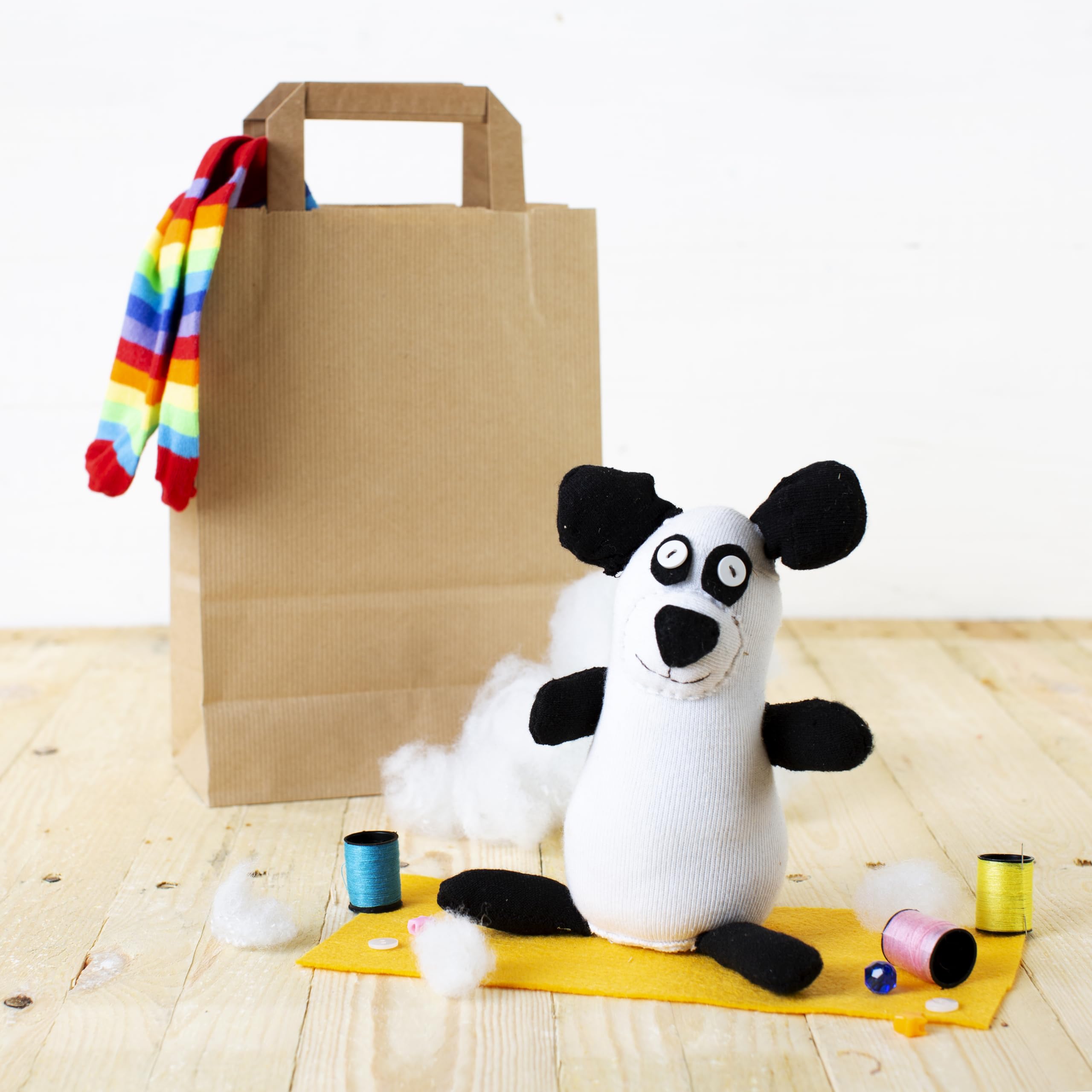 Sock Panda Craft Kit - Complete Craft Kit to Create Your Own Panda