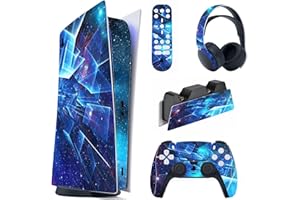 PlayVital Multidimensional Galaxy Full Set Skin Decal for ps5 Console Digital Edition, Sticker Vinyl Decal for ps5 Controller