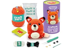Craftwiz Crochet Kit for Beginners - Ruby The Fox, Amigurumi Crochet Kit for Beginners Adults and Kids - Learn How to Crochet with Yarn, Easy-to-Follow Video