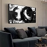 Ouzzlie Large Black and White Wall Art Abstract Wall Decor 24" x 48" Living Room