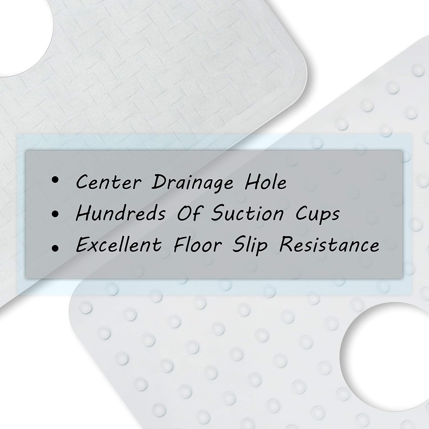 Templeton Home Shower Mat with Center Cut Hole, Non Slip Texture, Suction Cups, Mold & Mildew Resistant: Health & Personal Care