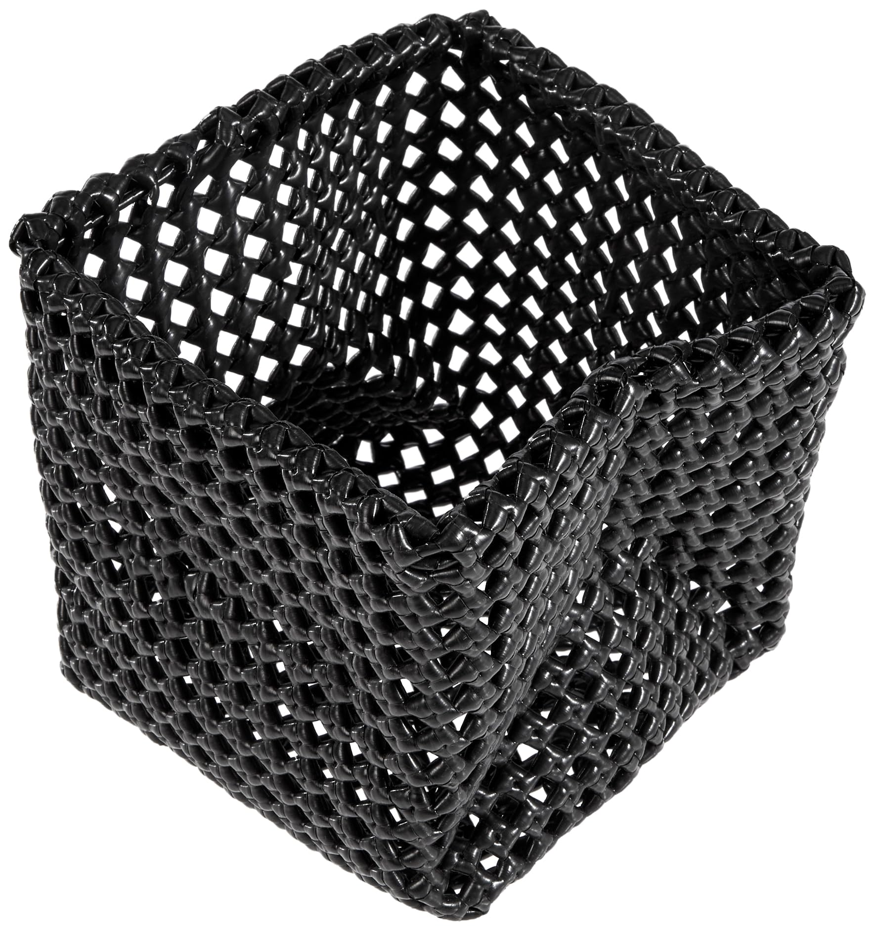 Möve Tube Cube Basket 15 x 15 x15 cm Made From Flexible Mesh, Black