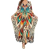 OHOXOE Women's Kaftan Dress 2025 V-Neck Beach Cover Up for Swimsuit, Lightweight Mumu Loungewear & Home Caftan Dress
