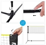 SONGMICS 4M Badminton Net Volleyball Net Adjustable Height Portable SYQ400B02 view 9