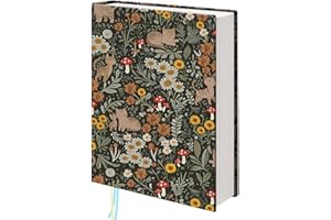 QRZIQRZ Cat Floral Book Covers for Paperback, Adjustable Washable Cotton Book Protector with Bookmark, Cute Book Cover for Hardcover Bible Novel Soft Cover Books, Book Lovers Gifts for Women