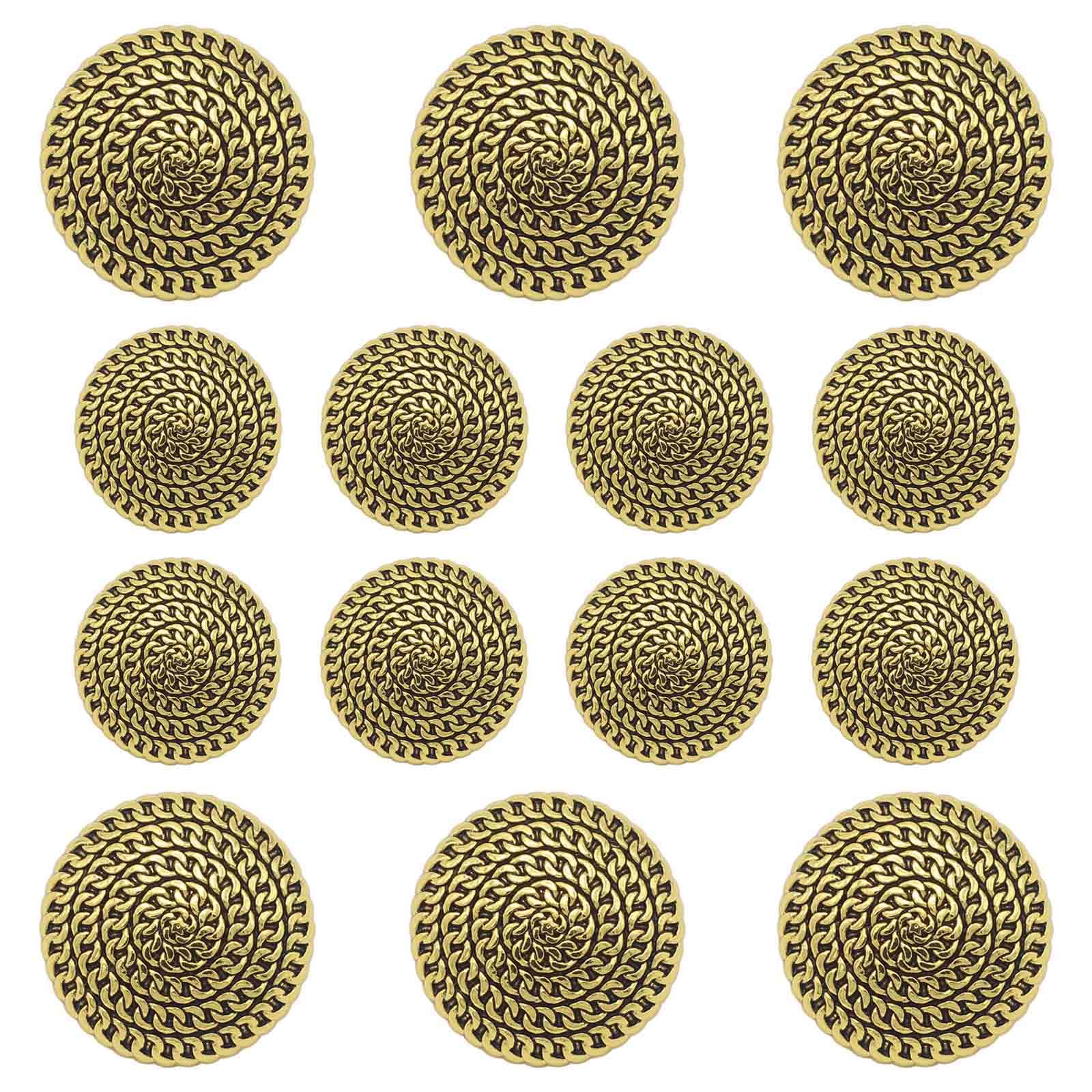 Flying Horse66 14 Pcs Blazer Buttons Gold, Vintage Metal Blazer Buttons for Suits Coat Uniform Jacket 18mm 23mm