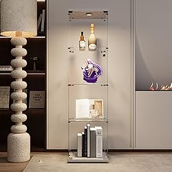 nifoti 4-Shelf LED Lights Glass Display