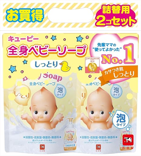 Amazon キューピー しっとり全身ベビーソープ 泡タイプ つめかえ用 350ml 2個入 キューピー ベビーソープ