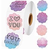 Wonlabel 2 x 2 Flower Thermal Labels, 2 inch Round Thermal Sticker Label for Business and Home, Circle Thermal Printer Labels for DIY Logo Design, Thanks Card, 500 PCS/1 Roll