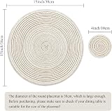 SHACOS Round Placemats and Coasters Set of 6 Cream view 3