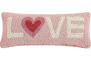 Peking Handicraft 30TG443C05OB Love Blown Filled Hook Pillow, 12-inch Length, Wool and Cotton