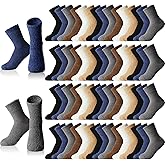 Handepo 60 Pairs Women Fuzzy Socks Bulk Winter Warm Soft Fluffy Crew Sleeping Slipper Socks for Indoor Valentine's Day Gifts