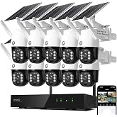xmartO 10-Cam 4MP Wireless PTZ Solar Security Camera Bundle, 10CH WiFi6 NVR | AI Auto Tracking, QHD Wire-Free, No Monthly Fee, Long Range, Dual WiFi6 4K NVR, Wall/Ceiling/Tree/Pole/Corner Mount